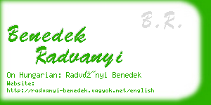 benedek radvanyi business card